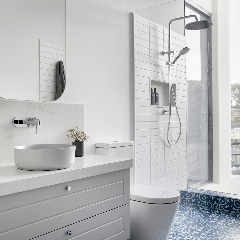 Smarter Bathroom and Kitchens - A white modern bathrooms designed by specialised bathroom renovations in Melbourne