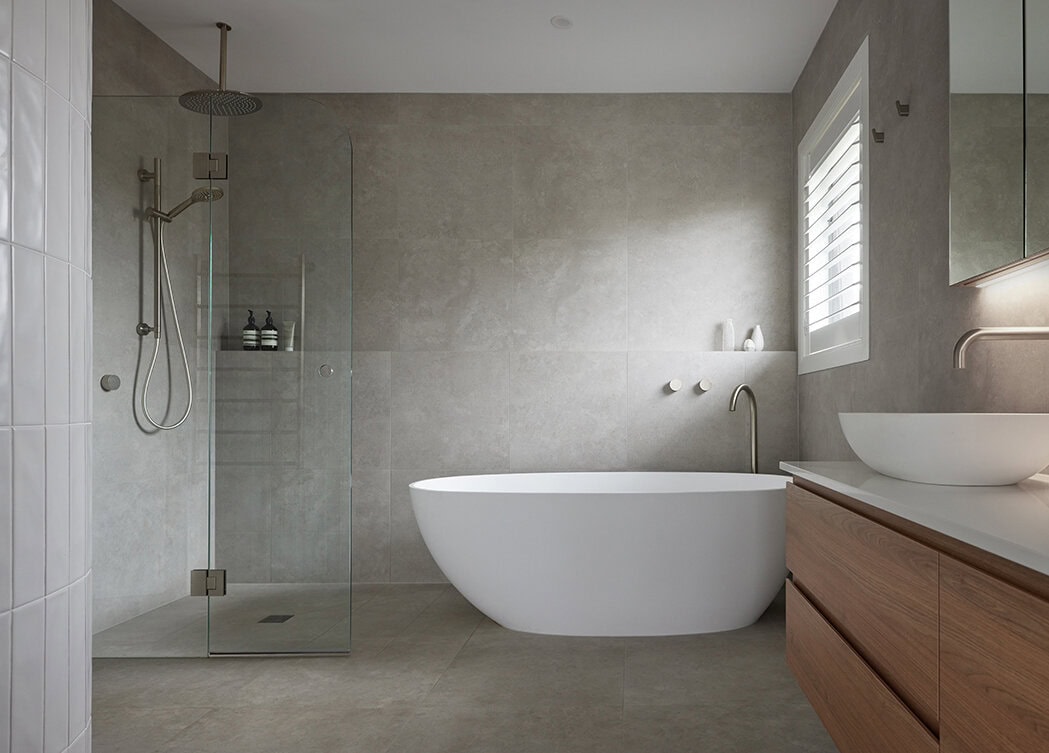 Smarter Bathroom Renovations - an elegant shower in modern bathroom designed by specialised bathroom renovations Melbourne